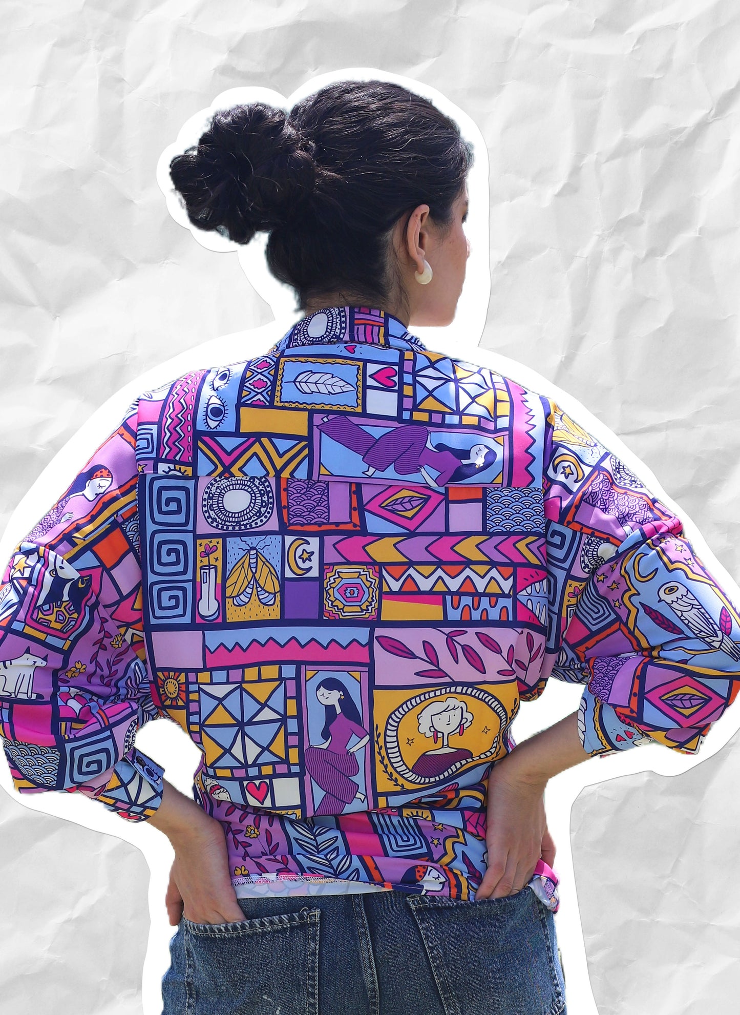 PURPLE MOSAIC -LONG SLEEVES SHRT