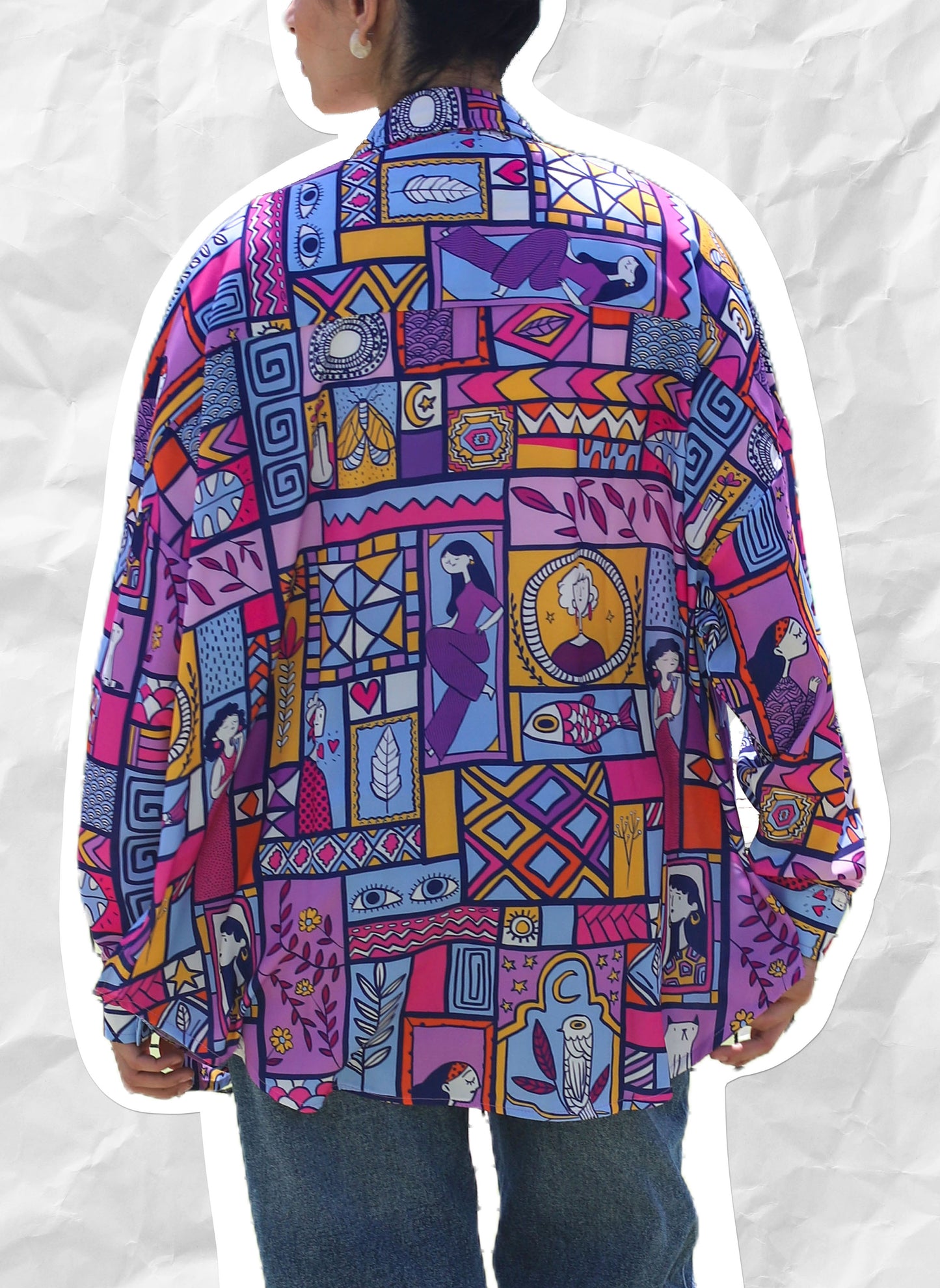 PURPLE MOSAIC -LONG SLEEVES SHRT