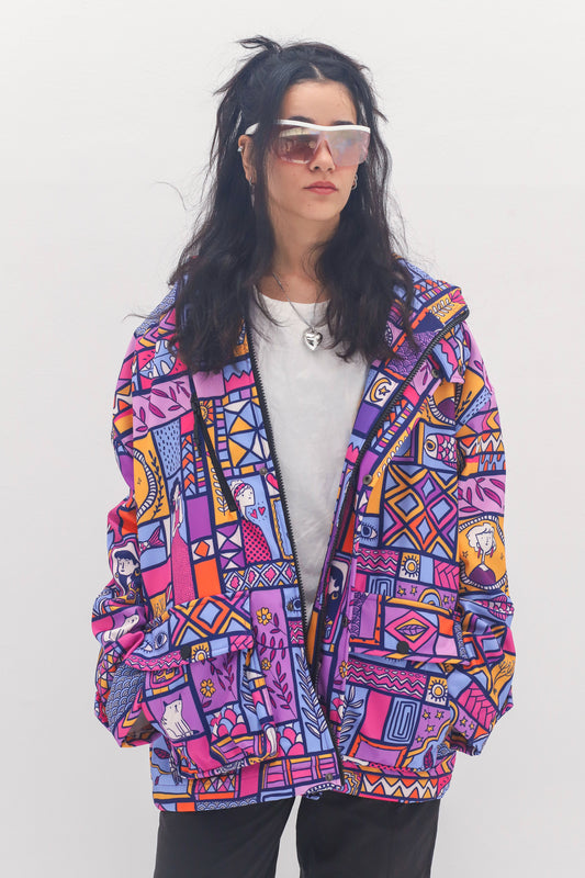 PURPLE MOSAIC-SOFTSHELL JACKET