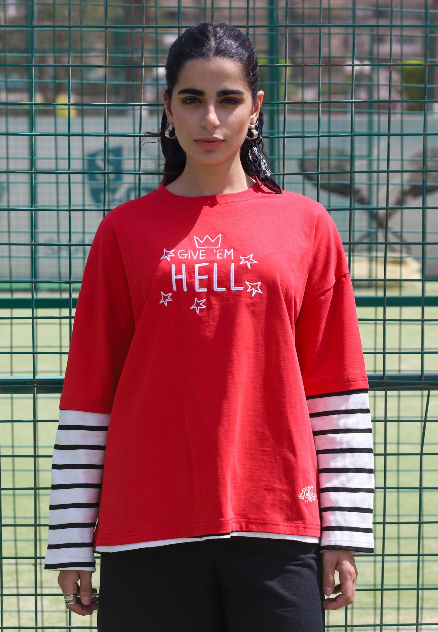 Give them hell - cotton long sleeve tshirt